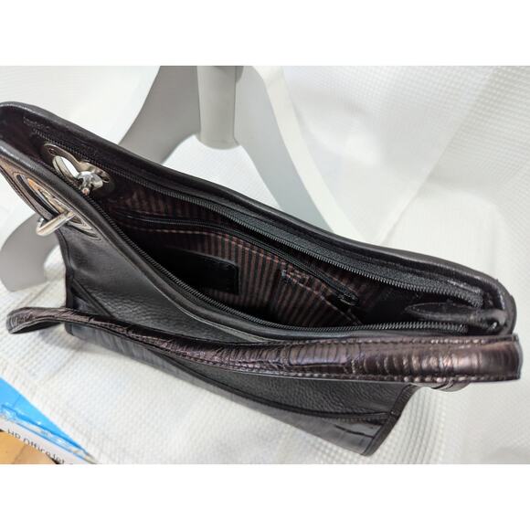 Brighton Black Satchel Bag with Heart Detail - Picture 8 of 10